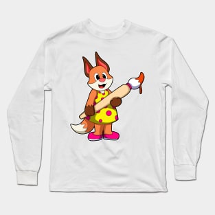 Fox as Painter with Brush & Paint Long Sleeve T-Shirt